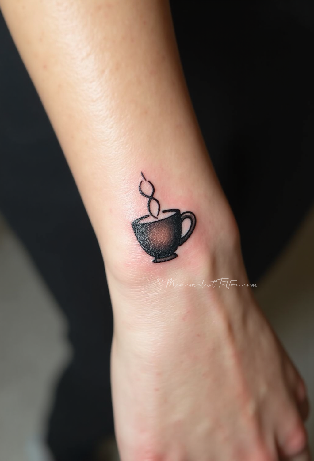 Minimalist coffee wrist tattoo