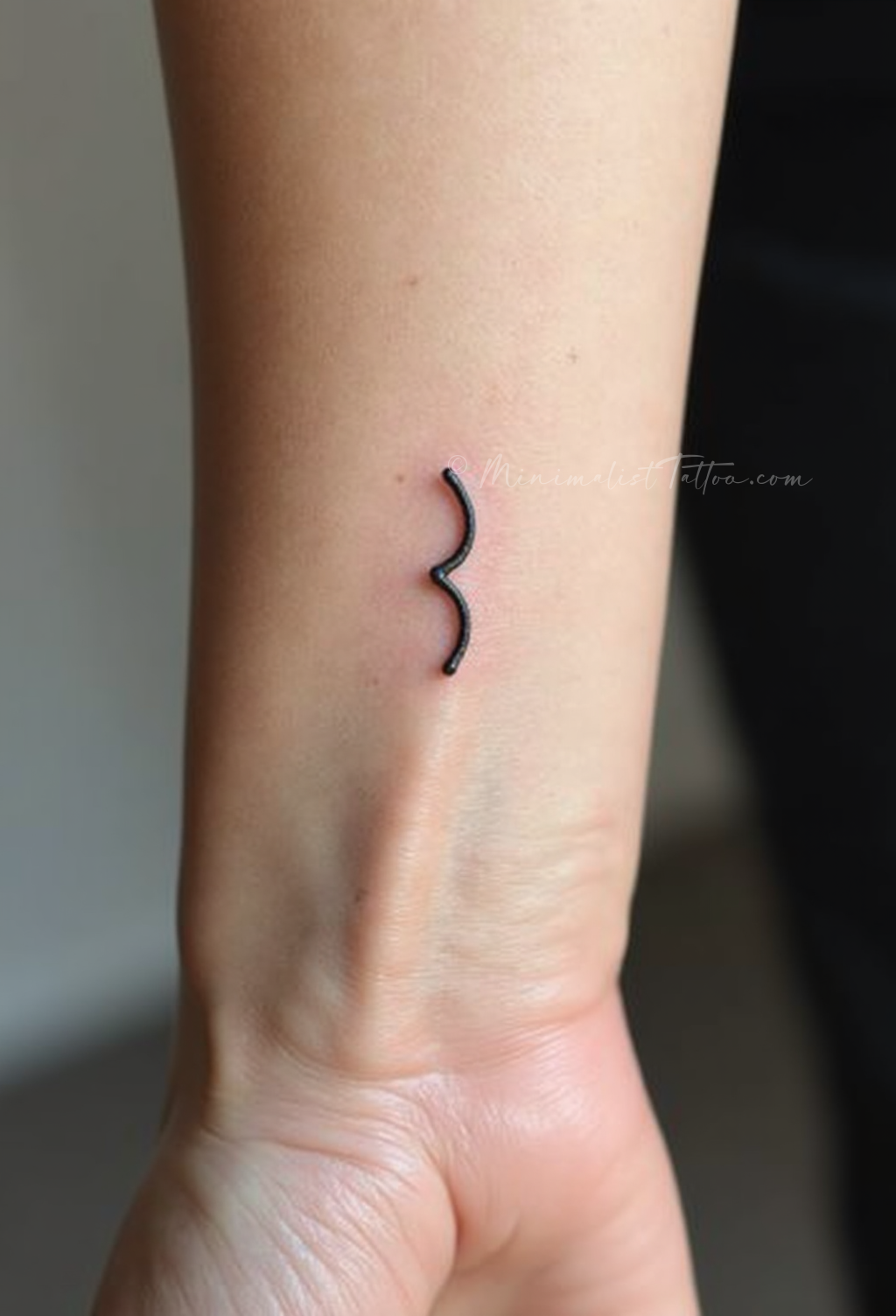 Minimalist semicolon tattoo