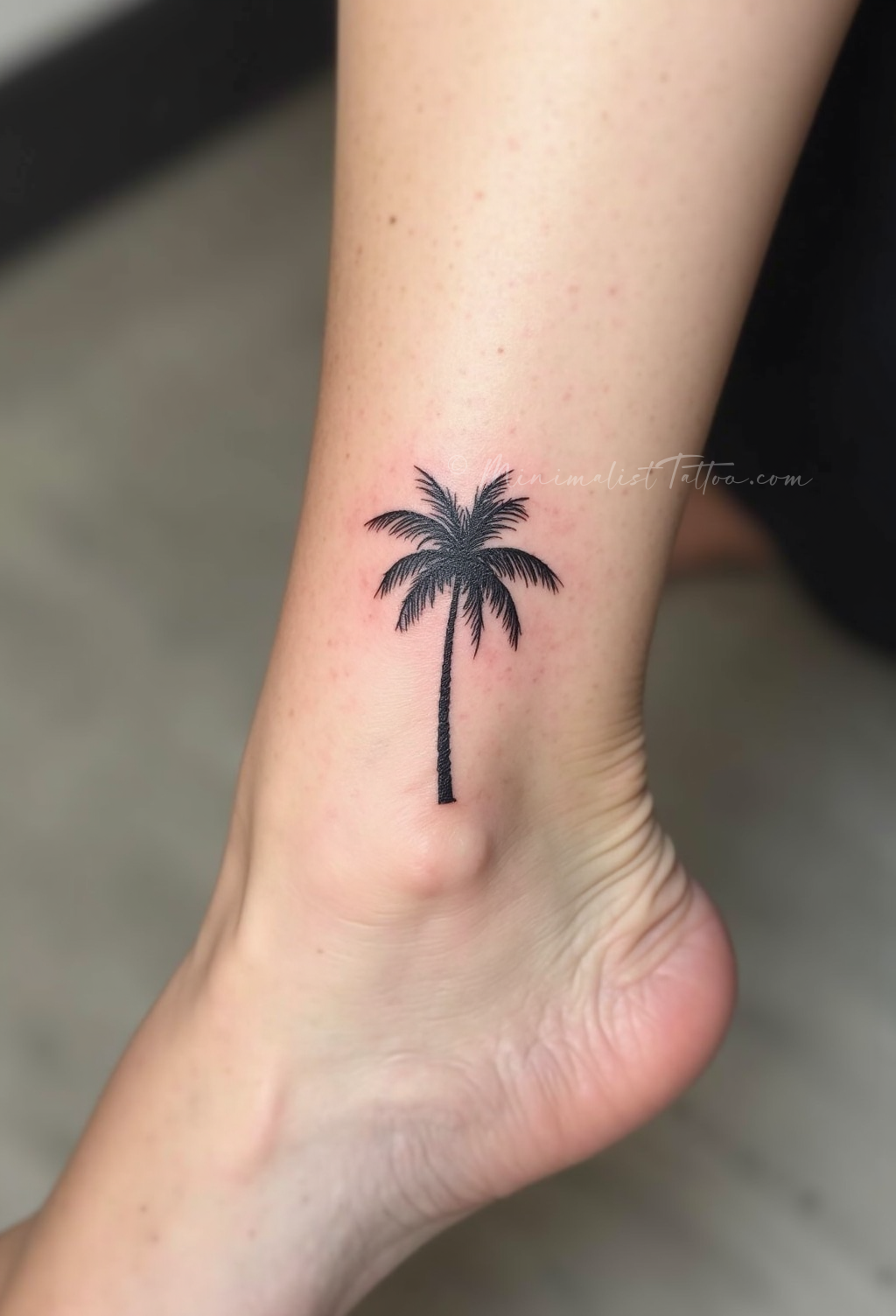 Minimalist palm tree tattoo