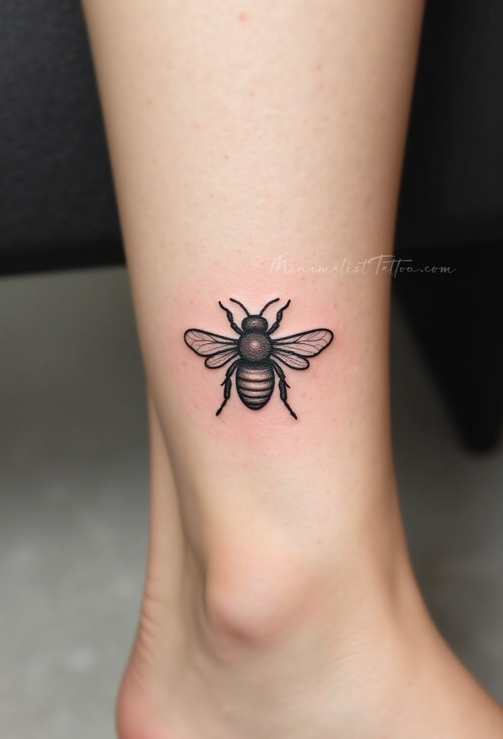 Minimalist bee tattoo