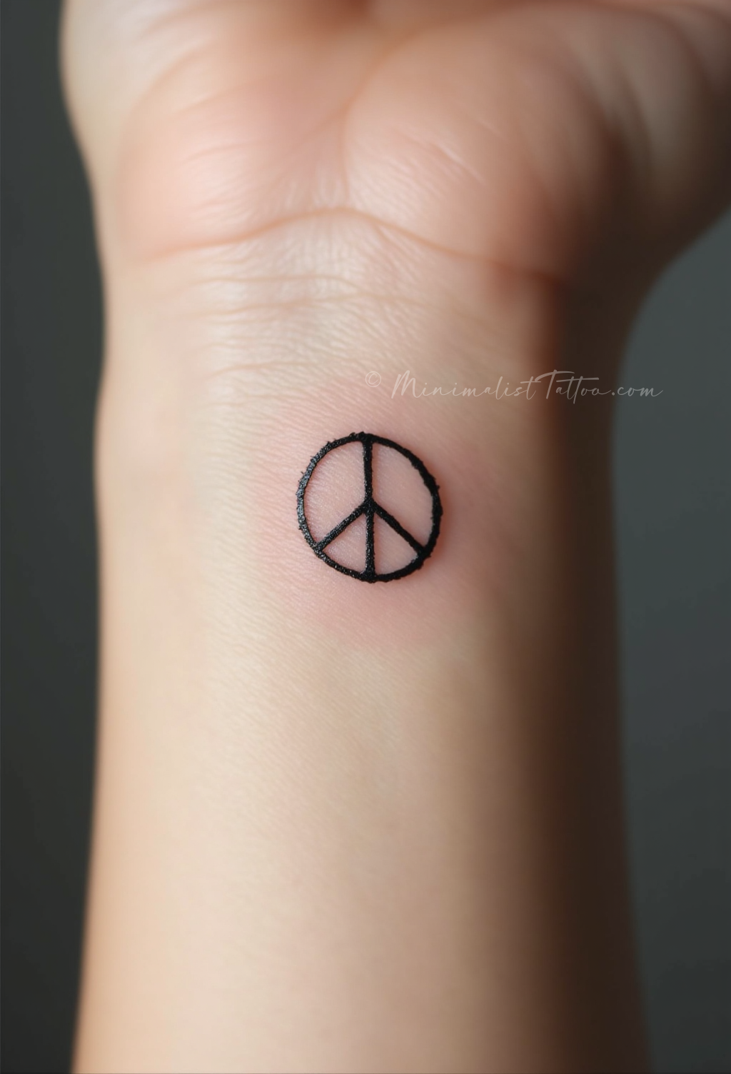 Minimalist peace symbol tattoo