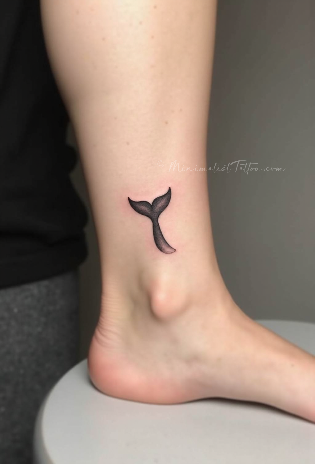 Minimalist whale tattoo