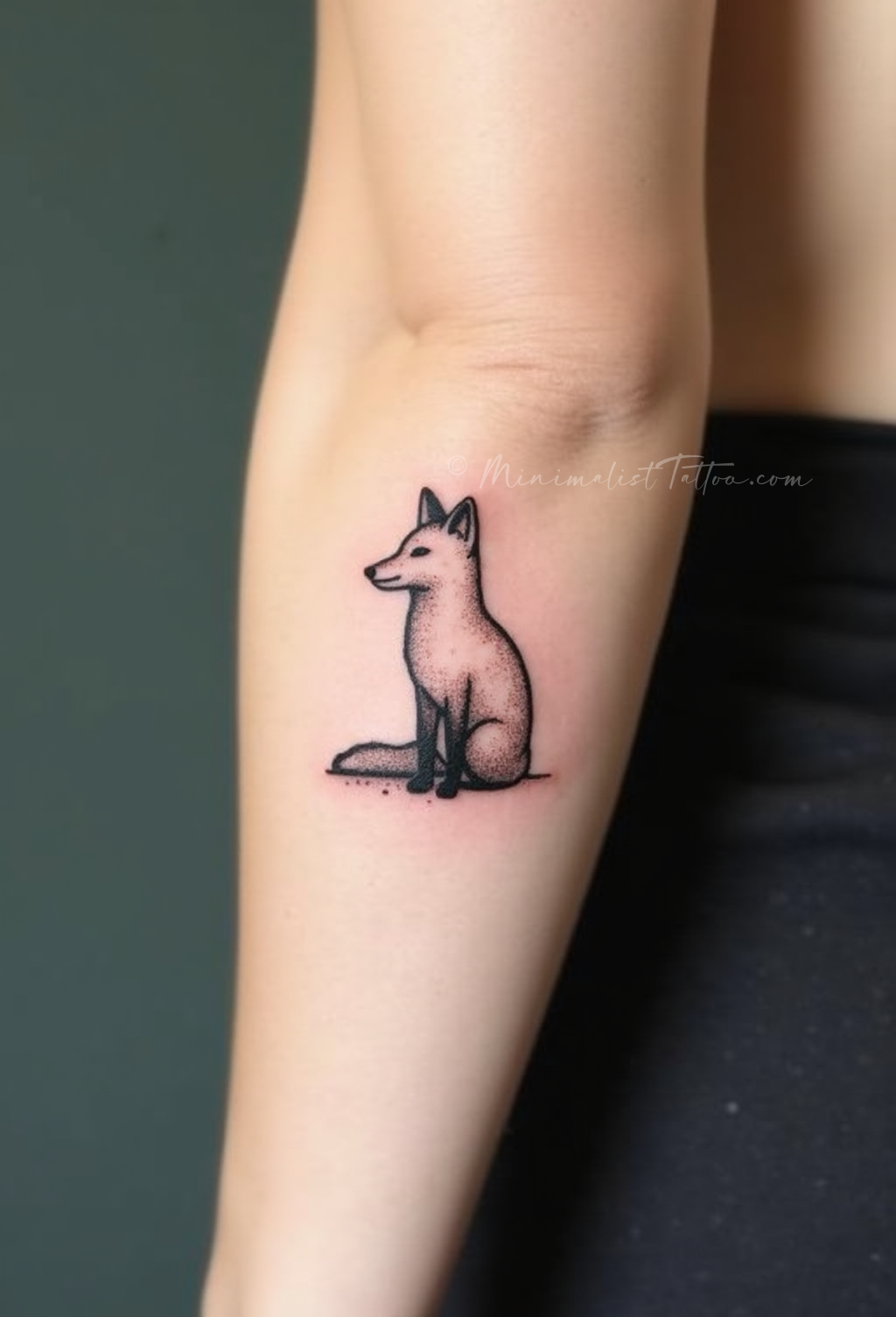 Minimalist fox tattoo
