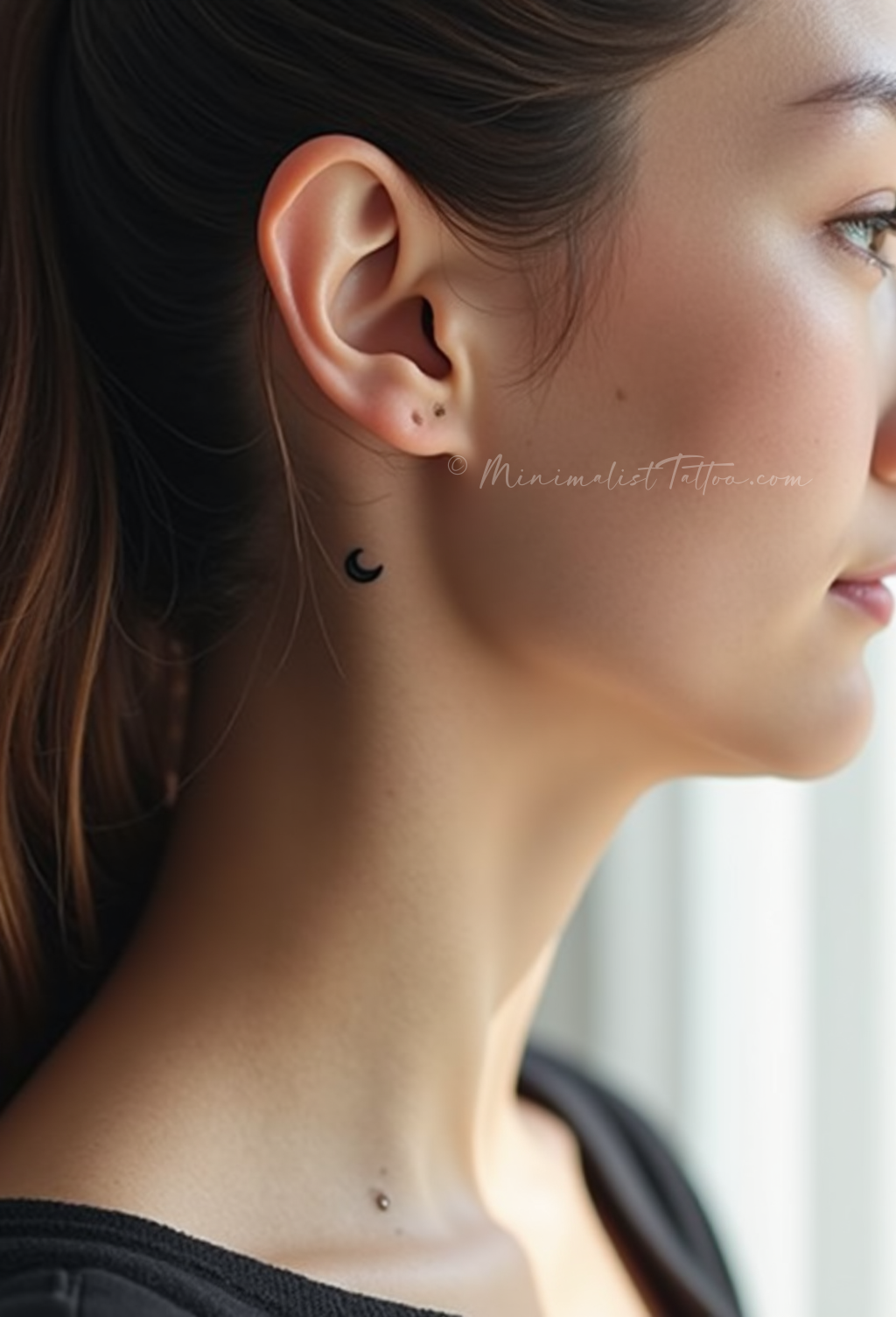 Small minimalist moon tattoo