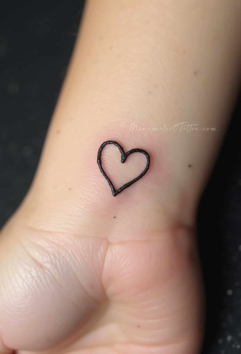 Small minimalist heart tattoo