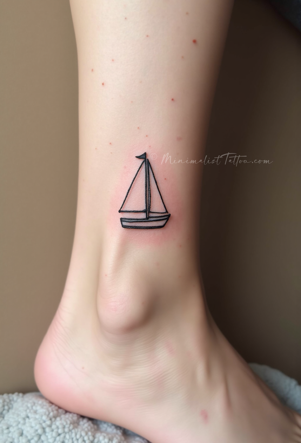 Small sailboat tattoo