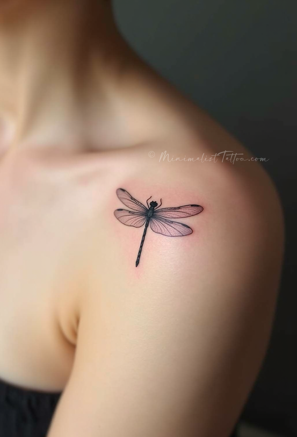 Small dragonfly tattoo