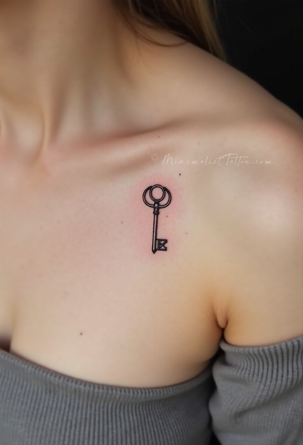 Small key tattoo