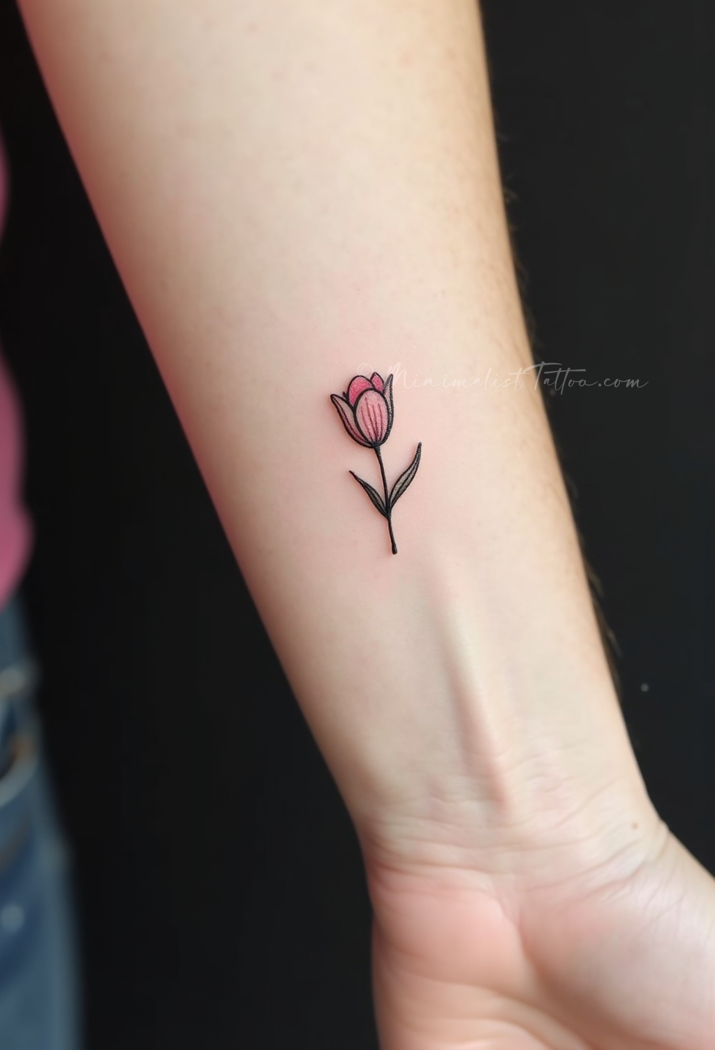 Small tulip tattoo